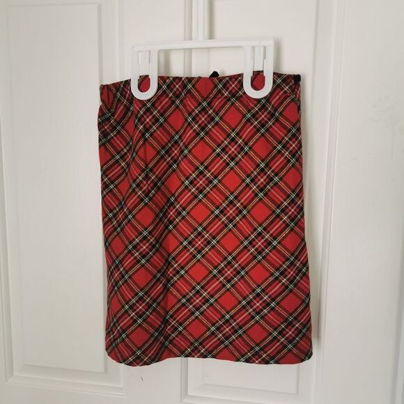 3/$20 The childrens place Christmas plaid skirt girls size 10 - Picture 3 of 4